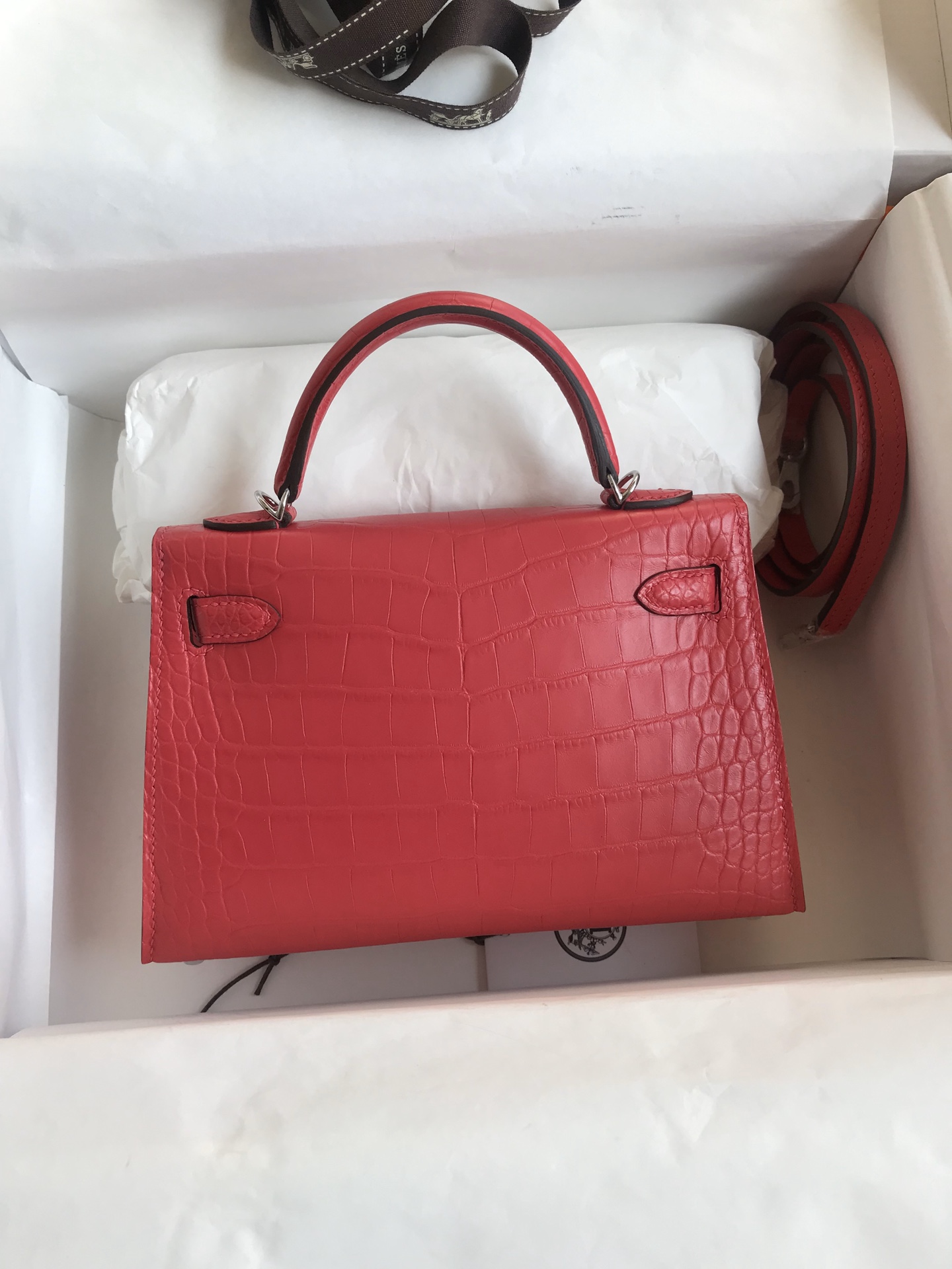 Hermes Kelly Mini II Bag 19CM In Rose Extreme Matte Alligator Leather